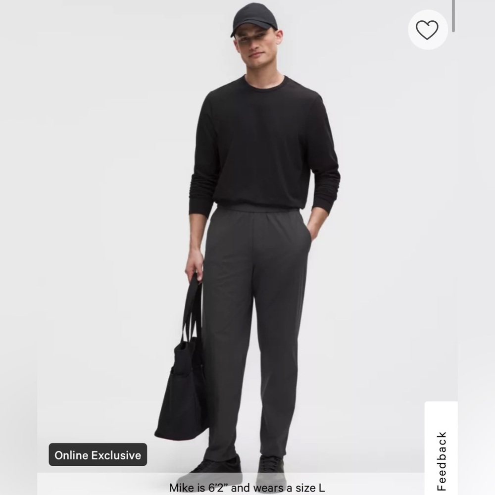 Lululemon ABC Warpstreme Pull‎ On Pants Casual Mens Gray LM5ALNS Sz M